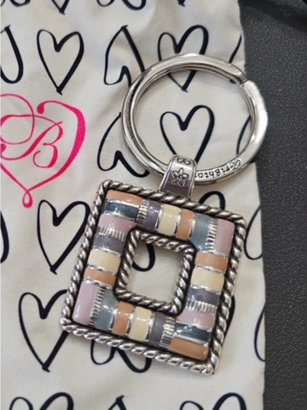 Brighton Multi-Color Pastel Square Keychain
